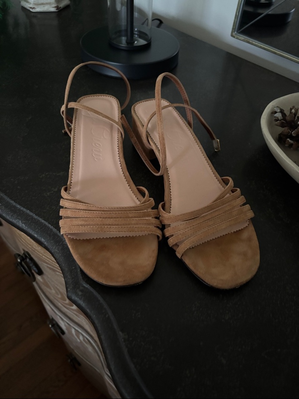 J. Crew Tan Suede Multi-Strap Slingback Sandals